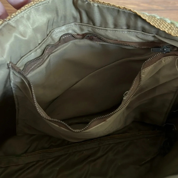 Unique Vintage Hand Stitched Green and Brown Handbag - Picture 8 of 10